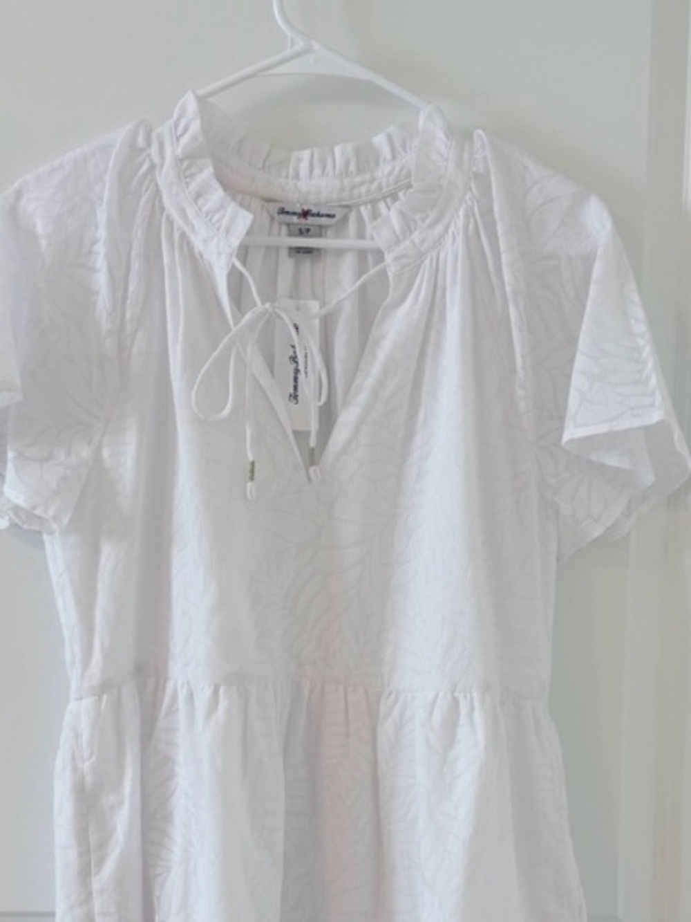 Tommy Bahama White Tiered Babydoll Dress Size Small NWT - Picture 5 of 5